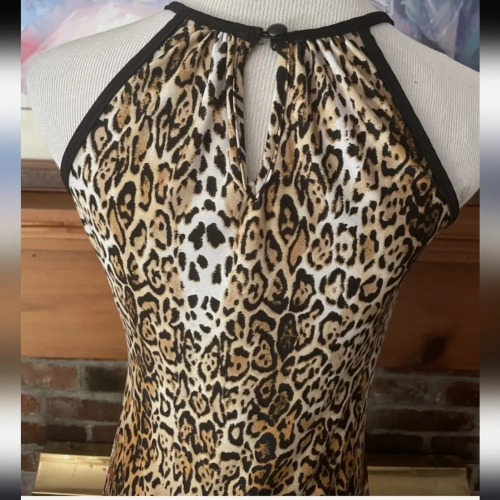 MSK. Fun Print Mix Poly Stretch Casual Boho Maxi Dress Large - Picture 2 of 7